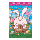 Basket Bunny Applique House Flag