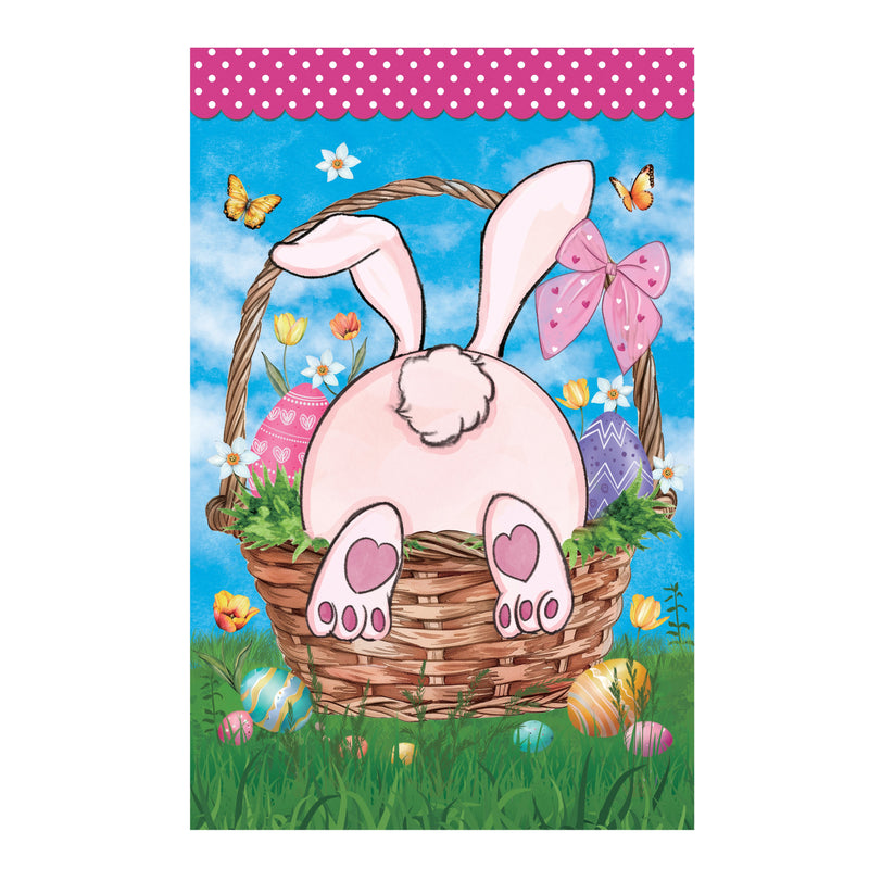 Basket Bunny Applique House Flag