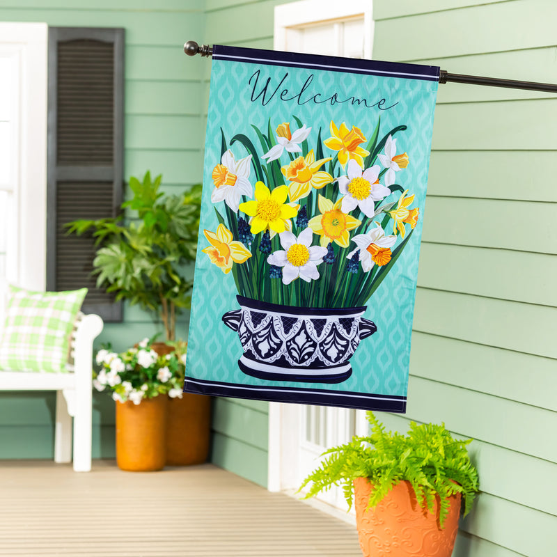 Delft Daffodil Applique House Flag
