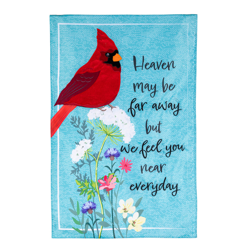 Cardinal Memorial Applique House Flag