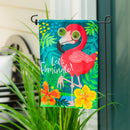 Winky Blinky Let's Flamingle Applique Lighted Garden Flag