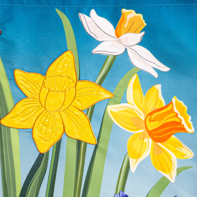 Spring Floral Haven Applique Garden Flag