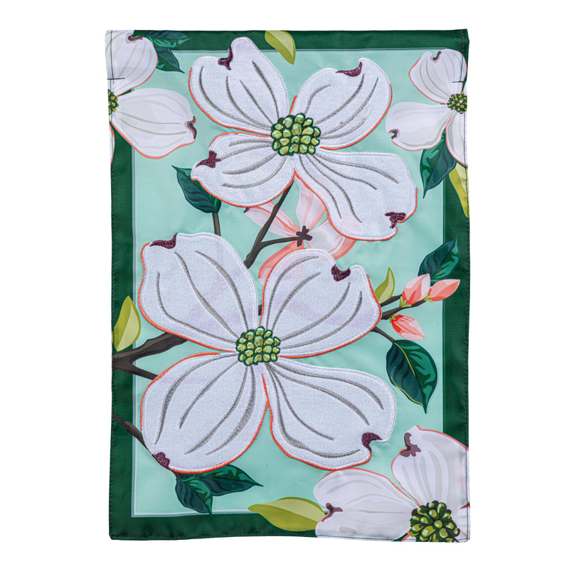 Dogwood Blossoms Applique Garden Flag