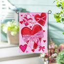 Bows & Hearts Applique Garden Flag