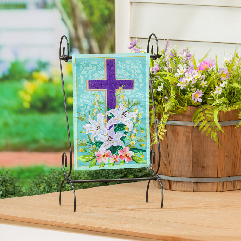 Easter Cross Applique Garden Flag