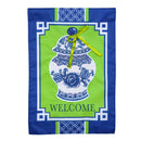 Chinoiserie Welcome Applique Garden Flag