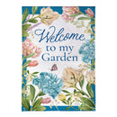 Welcome To My Garden Burlap House Flag