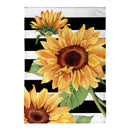 Striped Sunflowers Burlap House Flag
