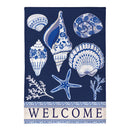 Chinoiserie Seashells Burlap Garden Flag