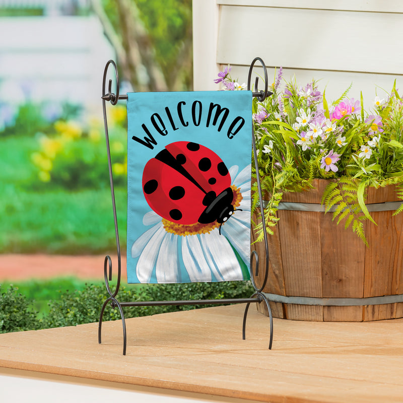 Simple Life Ladybug Burlap Garden Flag