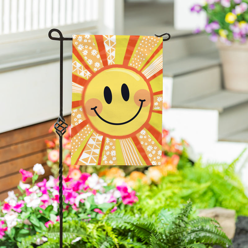 Sunny Smiles Burlap Garden Flag
