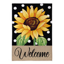 Polka Dot Sunflower Burlap House Flag