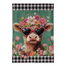 Floral Sunglasses Highland Cow Burlap House Flag