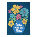 Grow with the Flow Burlap Garden Flag