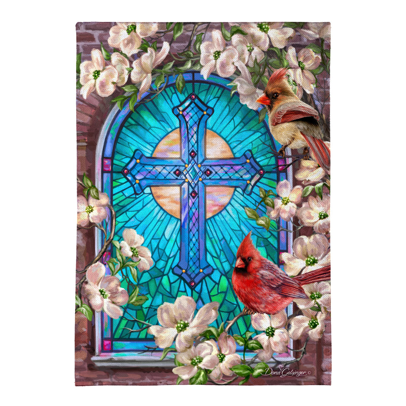 Sunday Morning Burlap Garden Flag