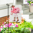 Western Flamingo  Burlap Garden Flag