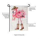 Western Flamingo  Burlap Garden Flag