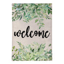 Greenery Welcome Burlap Garden Flag