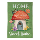 Home Sweet Mushroom Home Burlap Garden Flag