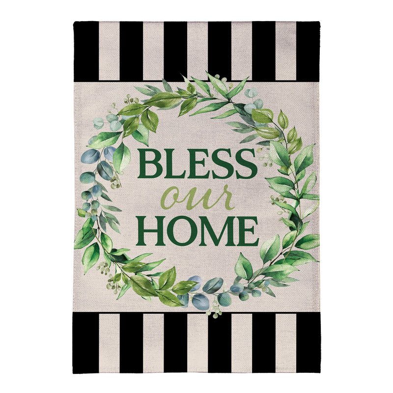Bless Our Home Burlap House Flag