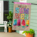 Summer Popsicle Burlap House Flag