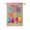 Summer Popsicle Burlap House Flag