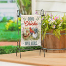 Petal & Plow Cool Chicks Burlap Garden Flag