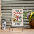 Petal & Plow Cool Chicks Burlap Garden Flag