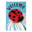 Simple Life Ladybug Burlap House Flag