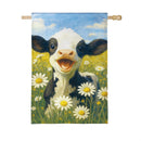Caleb The Happy Calf Burlap House Flag