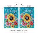 Colorful Summer Blooms Burlap Garden Flag