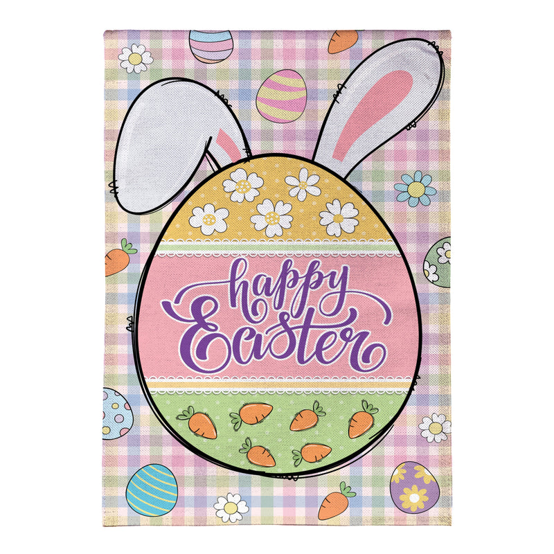 Gingham Easter Burlap Garden Flag