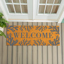 Blue Coastal Coral Sea Coir Mat, "Welcome", 60"x24"