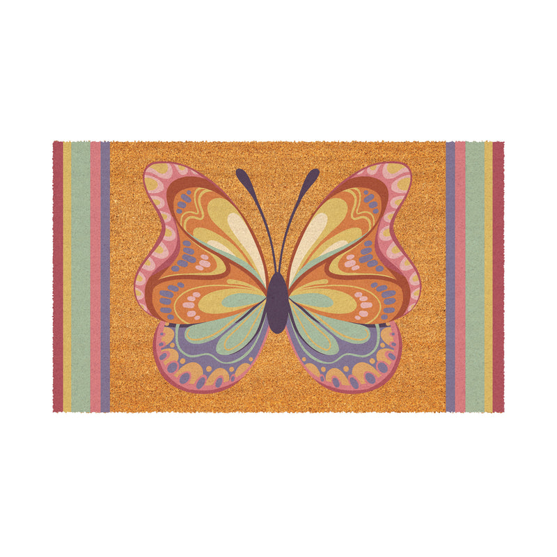 Bunny Blooms Radiant Butterfly, Coir Mat 30"x18"