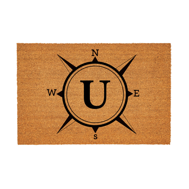 Coastal Coir Mat Compass Monogram 36x24"