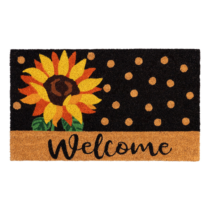 Polka Dot Sunflower Coir Mat