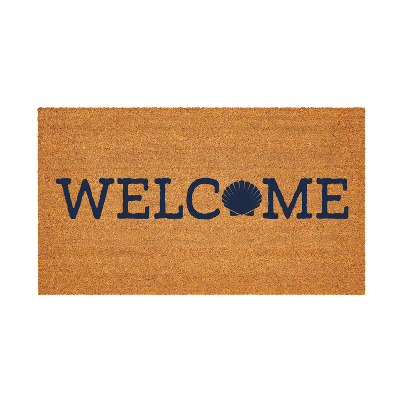 Coastal Coir Mat Welcome Shell 28x16"