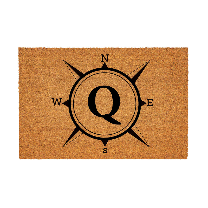 Coastal Coir Mat Compass Monogram 36x24"