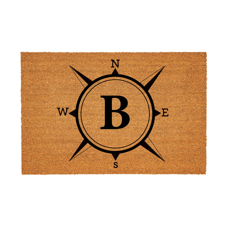 Coastal Coir Mat Compass Monogram 36x24"
