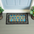 Blue Coastal Coral Sea Flocked Coir Sassafras Switch Mat, 22"x10"