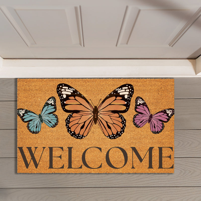 Pollinator Garden Butterfly Family, Coir Mat 30"x18"