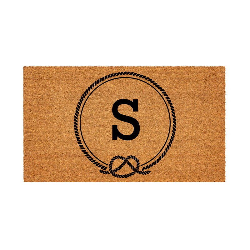 Coastal Coir Mat Nautical Monogram 28x16"