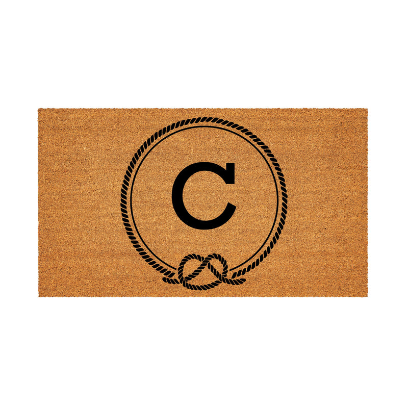 Coastal Coir Mat Nautical Monogram 28x16"