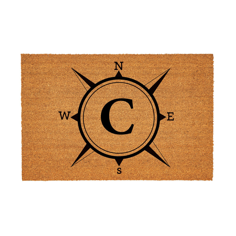 Coastal Coir Mat Compass Monogram 36x24"
