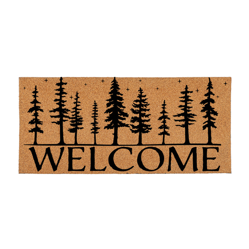 High Country Wilderness Flocked Coir Sassafras Switch Mat, "Welcome", 22"x10"
