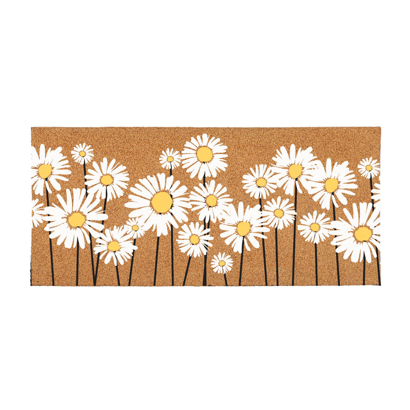 Daisy Scape Flocked Coir Sassafras Switch Mat, 22"x10"