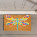 Colorful Dragonfly Coir Mat