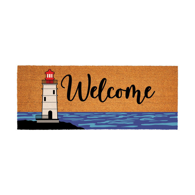 Coastal Coir Mat Welcome Red Lighthouse 60x24"