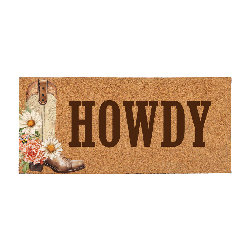 Petal & Plow Floral Boots, Flocked Coir Sassafras Switch Mat 22"x10"