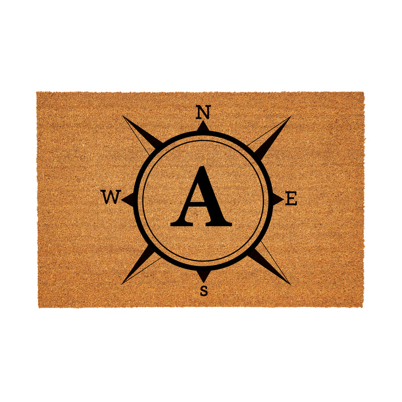 Coastal Coir Mat Compass Monogram 36x24"